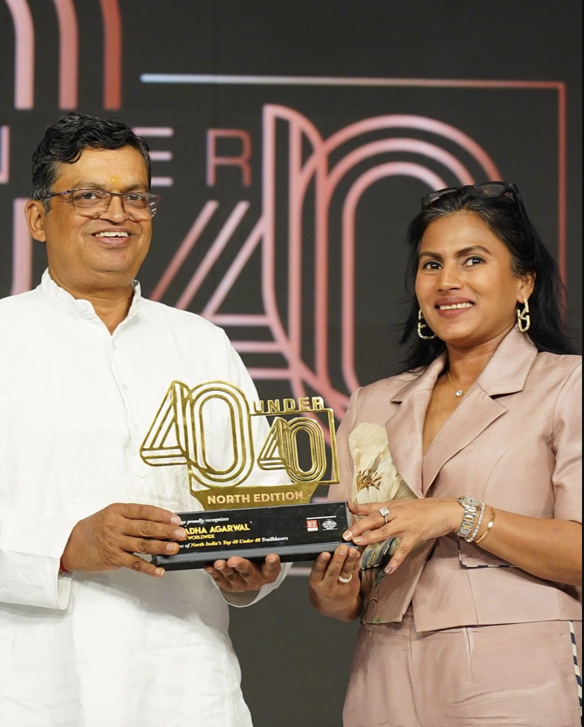 Shradha Agarwal 𝐫𝐞𝐜𝐨𝐠𝐧𝐢𝐬𝐞𝐝 𝐚𝐬 𝐨𝐧𝐞 𝐨𝐟 𝐄𝐓 𝐄𝐝𝐠𝐞’𝐬 𝟒𝟎 𝐔𝐧𝐝𝐞𝐫 𝟒𝟎 𝐍𝐨𝐫𝐭𝐡 𝐄𝐝𝐢𝐭𝐢𝐨𝐧.